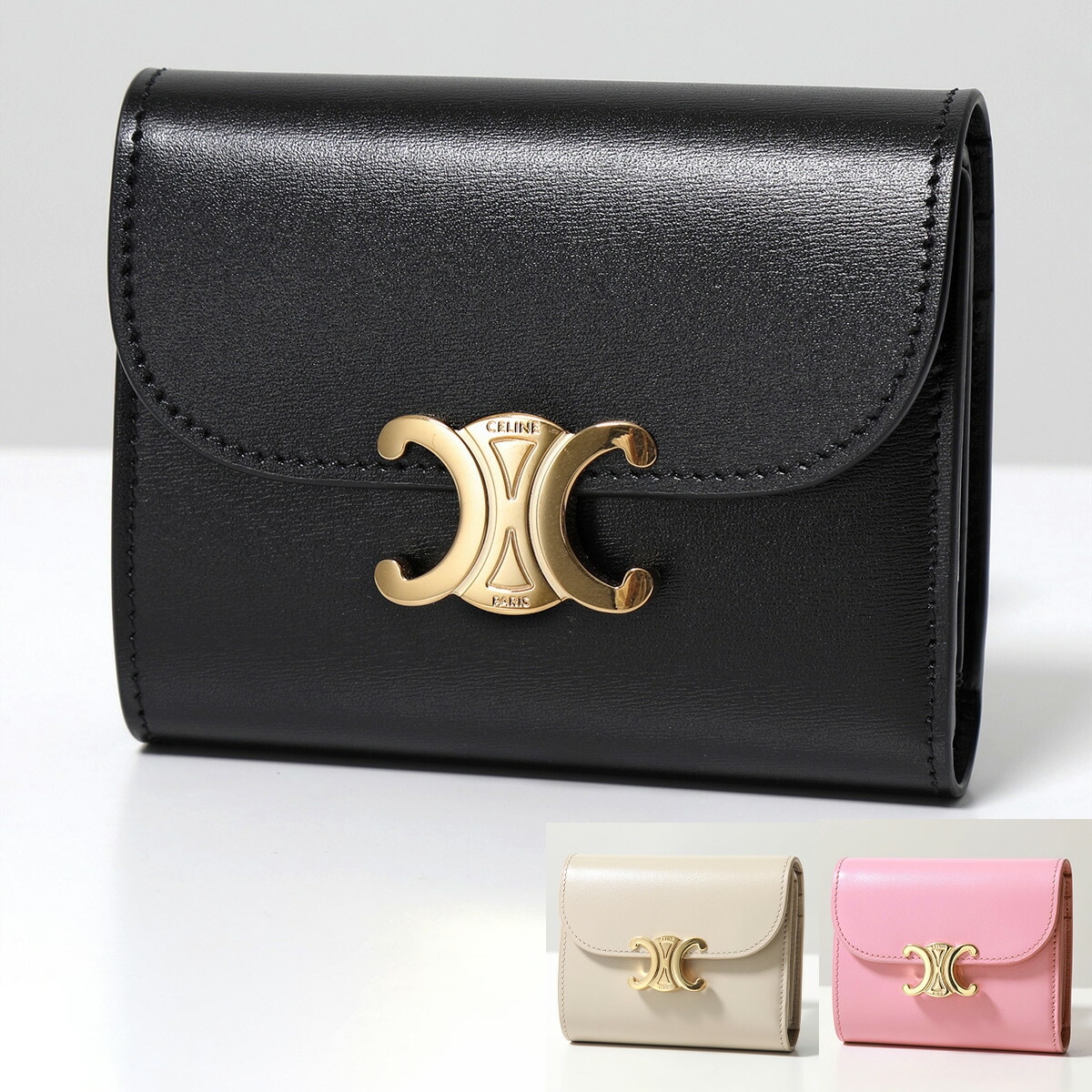 CELINE セリーヌ 二つ折り財布 Small Flap Wallet 10D783DPV レディース トリオンフ ミニ財布 レザー スモールウォレット カラー4色