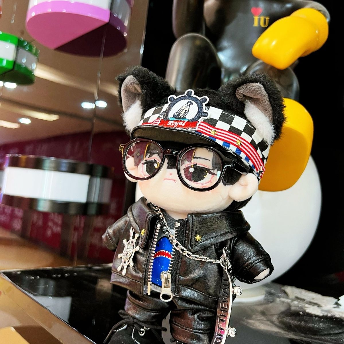 ミニ洋服 ぬいぐるみ用服 ぬいぐるみ用 ドールウェア 日常服人形20CM15CMナビゲータ皮衣クール