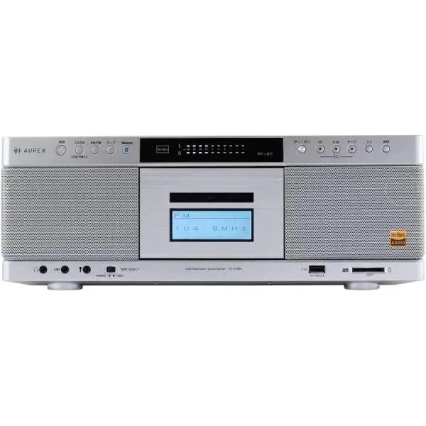東芝 CDラジカセ SD/USB Bluetooth ハイレゾ対応 40Wスピーカー搭載 AUREX AX-KCR90(S) シルバー TOSHIBA
