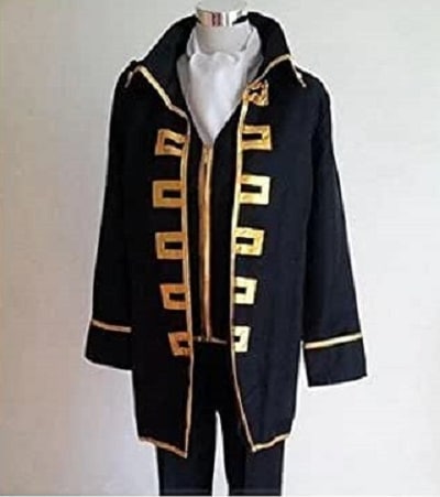 銀魂 真撰組隊服 (金縁取) 衣装セット + 沖田総悟アイマスク コスチューム