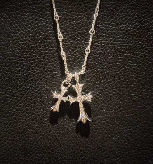 ROCKAGE スターリングシルバー S925 パンクスタイル 18K ホワイトゴールド電気メッキダイヤモンドダブルクロススターネックレスペンダント