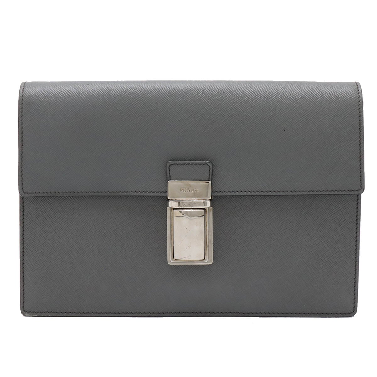 SAFFIANO セカンドバッグ クラッチバッグ ハンドバッグ レザー グレー シルバー金 35,620円