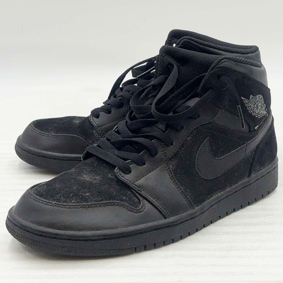 【中古】ナイキ AIR JORDAN 1 MID エアジョーダンミッド 26.5cm ブラック 554724-050 メンズ NIKE
