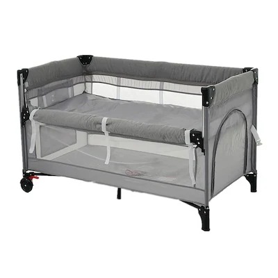 【国内即日発送】ベビーベッド ベビーサークル 折りたたみ 添い寝ベッド プレイヤード サイド高さ調整可能 お昼寝マット キャリーバッグ付 マットレス付 キャスター付き 多機能 EN71安全認证に合格