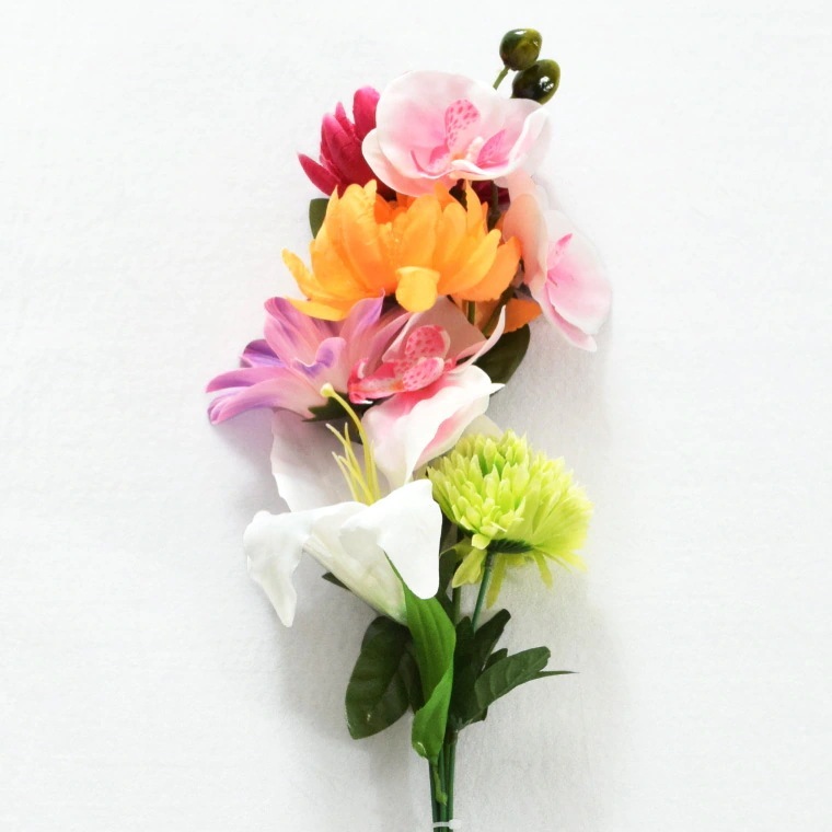 仏花 造花 12点セット 仏壇用 お墓用 お供え 枯れない花 花 花束 お墓参り お盆準備 お彼岸 お仏壇 納骨堂 供花 お手入れ簡単 業務用 卸し まとめ買い お得 菊 ユリ 蘭組花S B