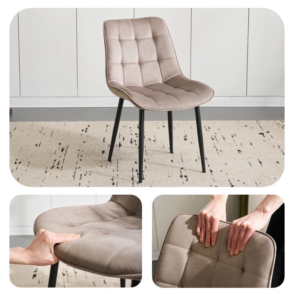 2025新入荷！【早割り】【単品１脚】ダイニングチェア 椅子 ベルベット座面 コンパクト スチール脚 来客対応チェア おしゃれ 組立簡単 北欧風 イス テレワーク 在宅ワーク耐荷重130kg