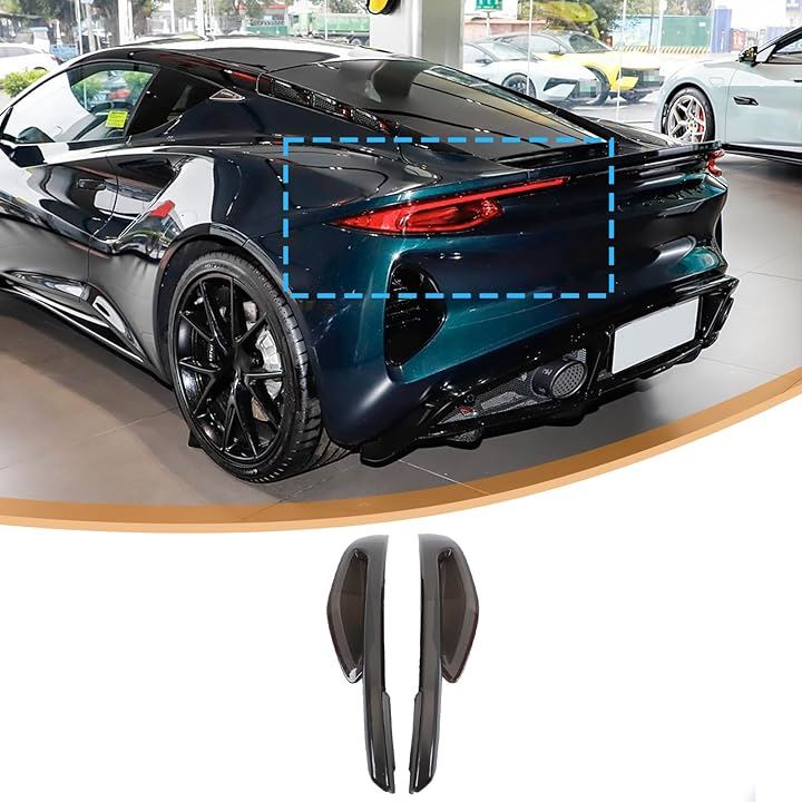 ロータス エミラ 2021～2023年に対応 リアテールランプカバー 車テール テールランプシェル テールライトレンズシェル テールライトカバー 傷防止 外装 パーツ(スモークブラック)