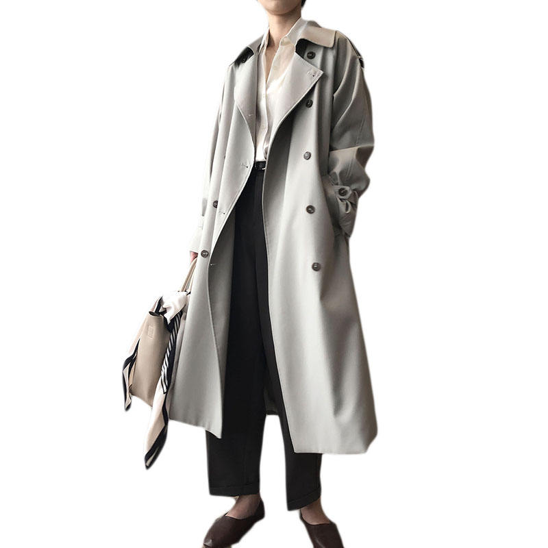 トレンチコート レディース スプリングコート 春秋 ロング丈 コート 大きいサイズ 防風 アウター 膝丈 ビジネス 通勤 ジャケット イングランド風 エレガント 通勤 OL 痩せて見える オフィス 定