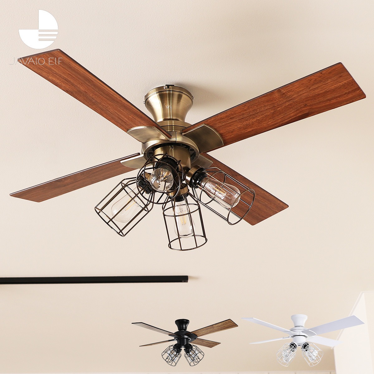 シーリングファンライト 照明 4灯 リモコン付 おしゃれ オシャレ 軽量 JE-CF003