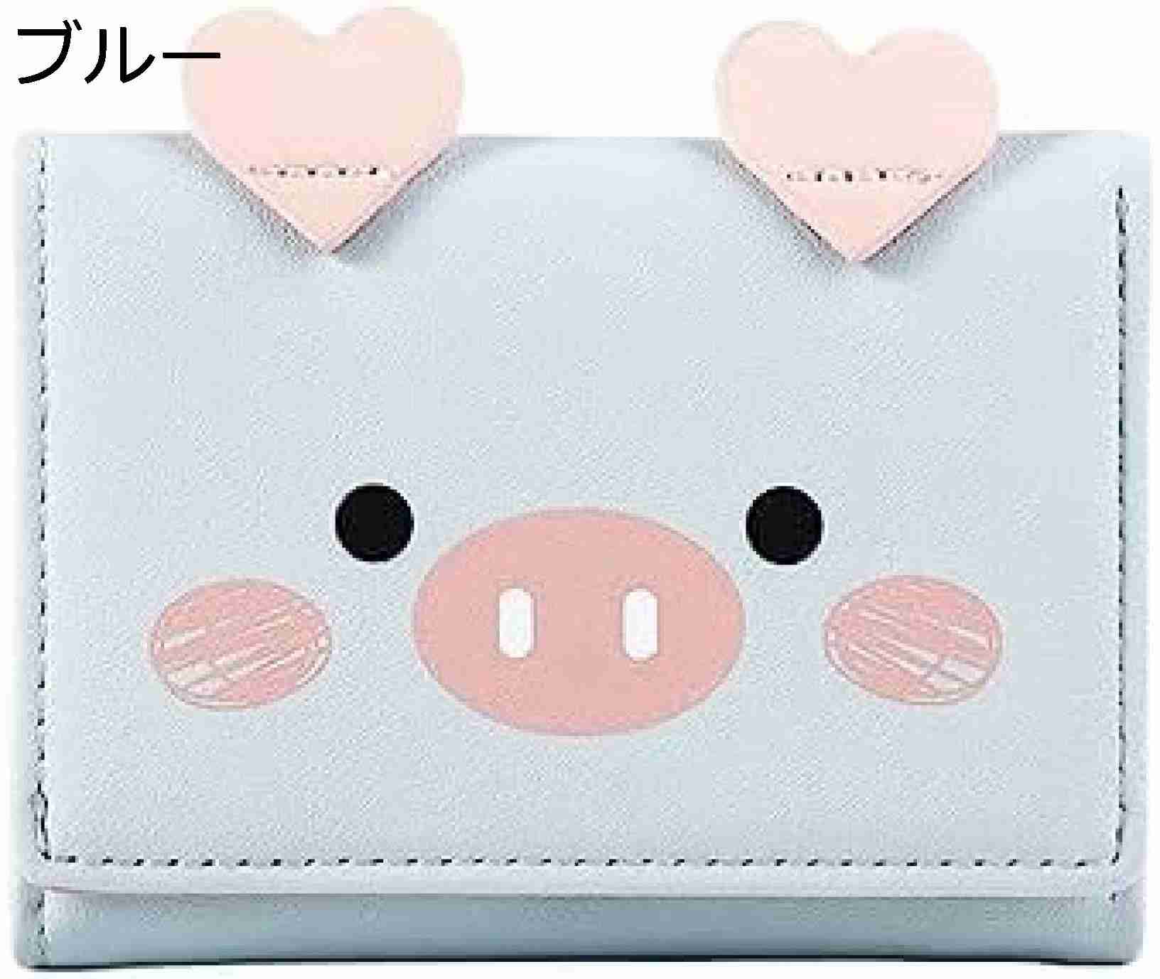 【15%OFFクーポン～】財布 レディース 三つ折り 小さい 豚柄 ボタン 軽量 大容量 カード入れ 小銭入れなし 多機能 使いやすい コインケース ウォレット おしゃれ 誕生日 可愛い PUレザー