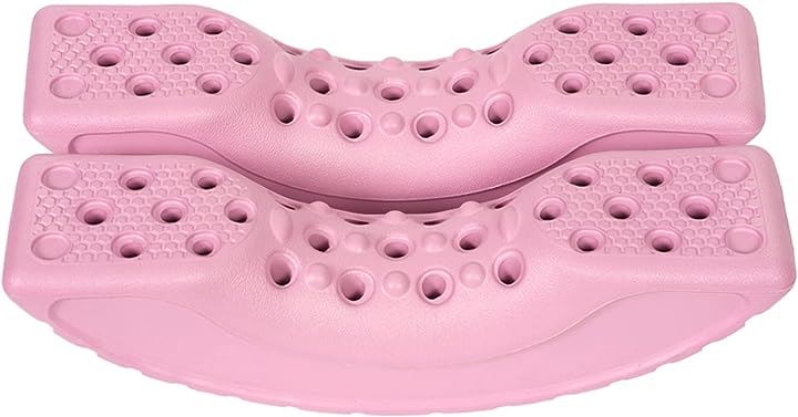 脚踏み バランスボード ストレッチボード ヨガ トレーニング エクササイズ 日本語取扱説明書付き( ピンク)