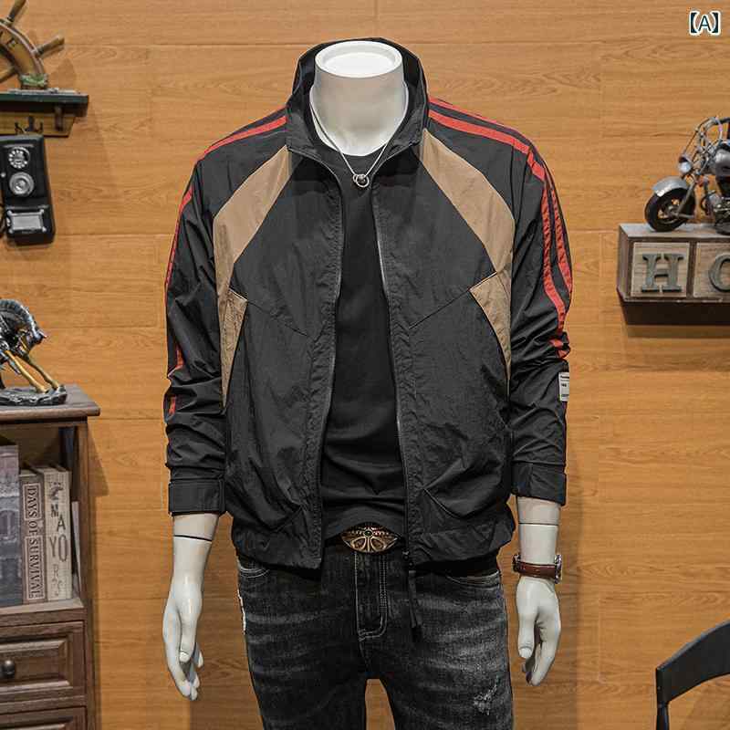 メンズ ファッション スタンドカラー ジャケット 春秋 日焼け防止 薄手 涼しい トップス 韓国 スリム ジャケット 19,715円