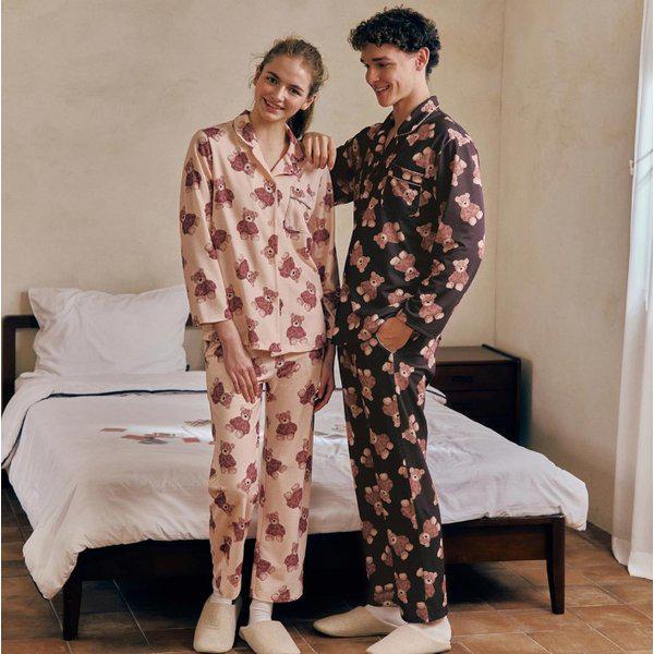 クマのカップルパジャマホームウェア男女共用（SEV25MWS）