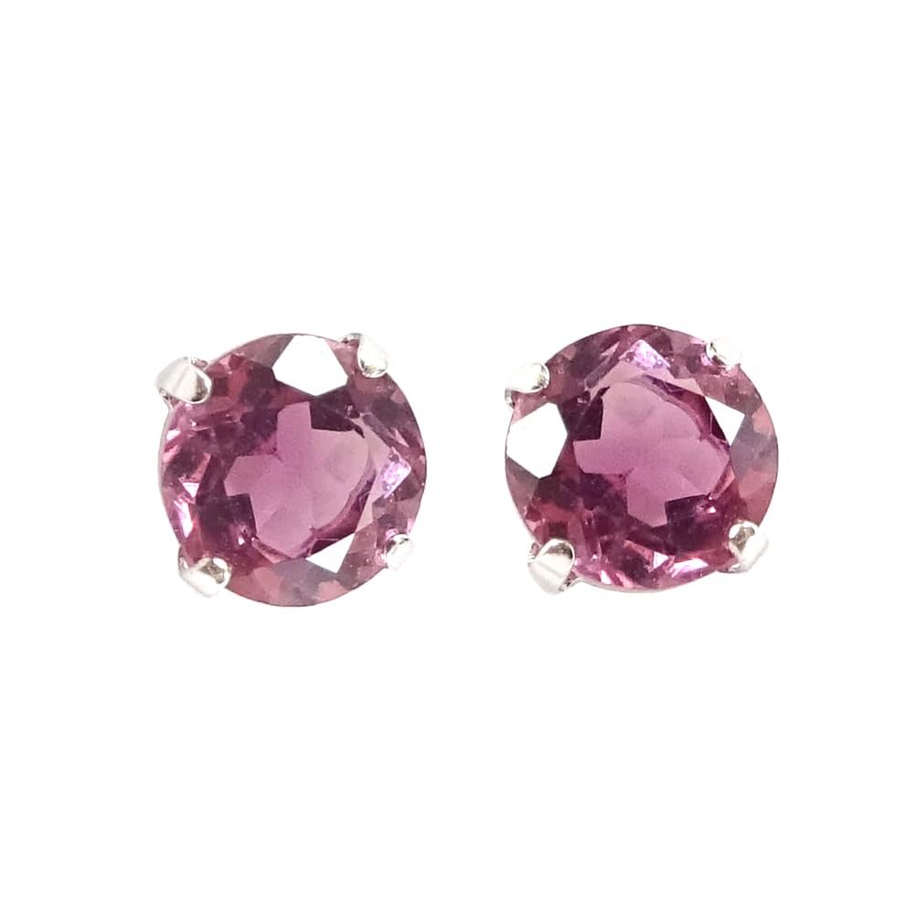 稀少 天然ピンクトルマリンピアス K18WGホワイトゴールド枠 約4mm2石 10月の誕生石