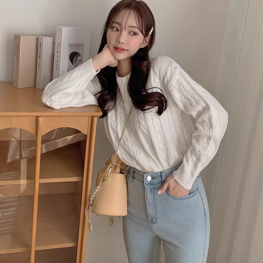 トップス カーディガン 袖あり 長袖 Uネック ケーブル編み かわいい 大人可愛い シンプル カジュアル 大人 上品 おしゃれ お洒落 かっこいい レトロ アジアン エスニック エキゾチック 大人女子