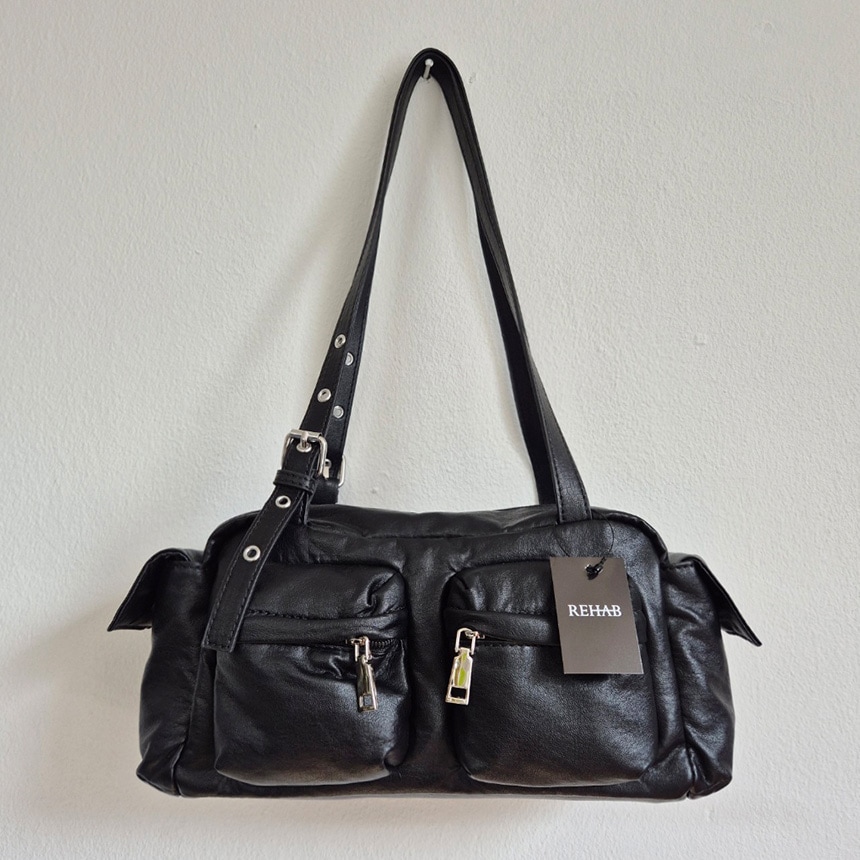 NOVAR ポケット ショルダーバッグ - ヴィンテージ風 おしゃれ 通勤バッグ