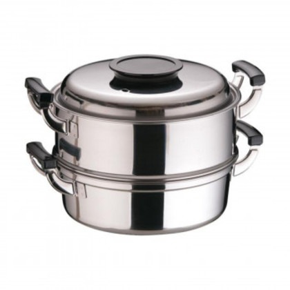 神子島製作所 桃印 18-0丸型蒸器 27cm 2段 AMS72272