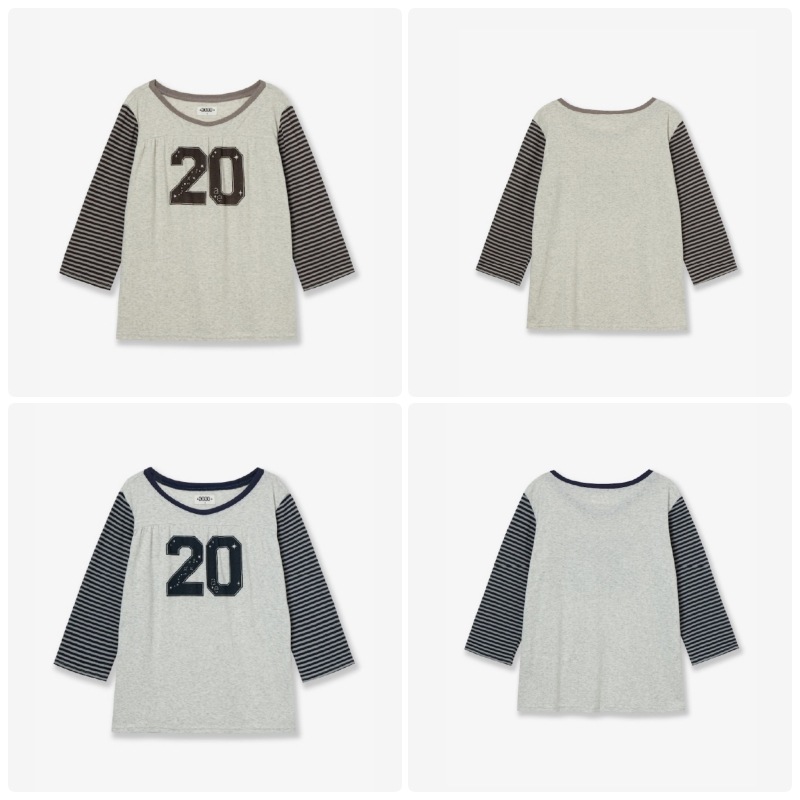 【aeae】 25FW STRIPE COMBI TEE : 2COLORS