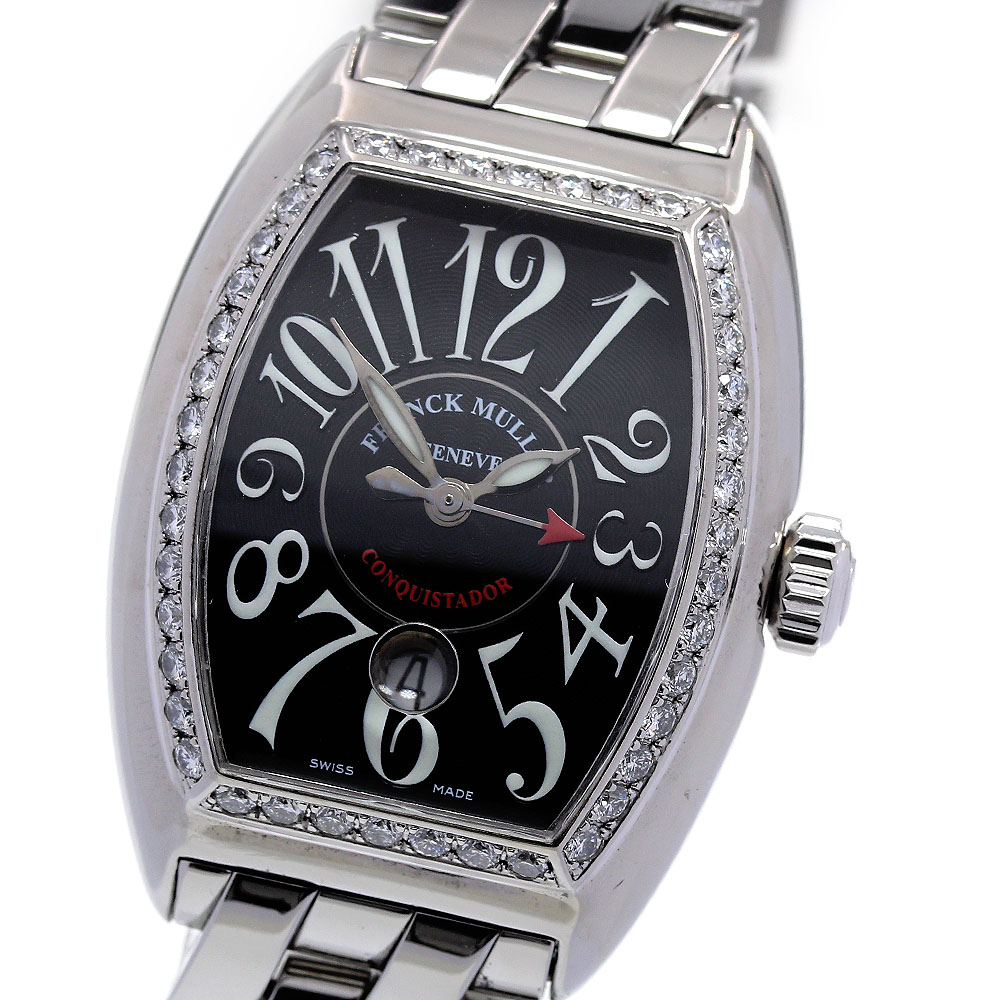 フランクミュラー FRANCK MULLER 8005LD1R コンキスタドール ダイヤベゼル デイト 自動巻き レディース _843865【中古】