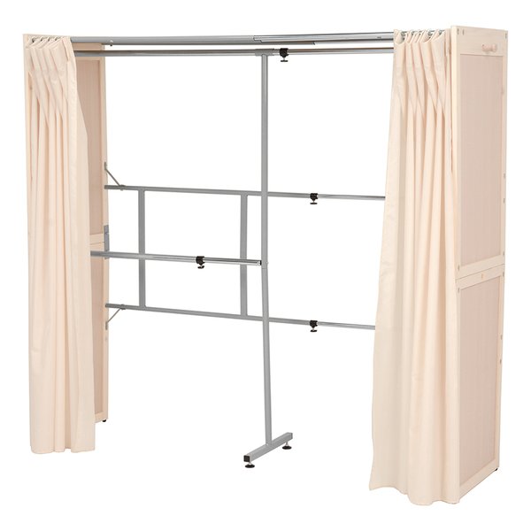 伸縮クローゼット 棚なし ホワイト・幅115195×奥行55×高さ170cm VR-7240WS 14,432円