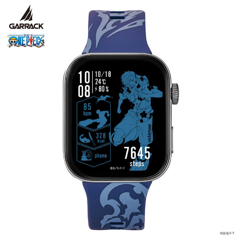 GARRACK　ワンピーススマートウォッチ サンジモデル ［Smart Watch ONEPIECE Sanji model］ 1年保証 ブルー　HUC-OP-FT3-S