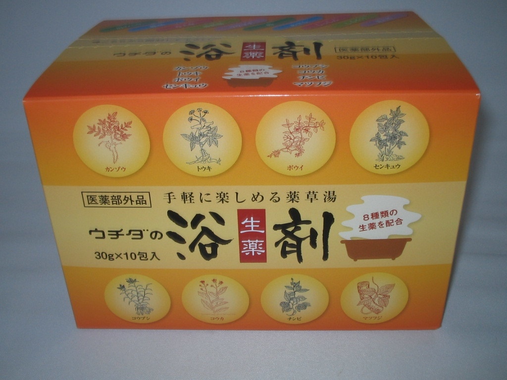 おまけ6袋付１０箱セット　ウチダの浴剤30ｇ　１０包入　10個　よくざい入浴剤