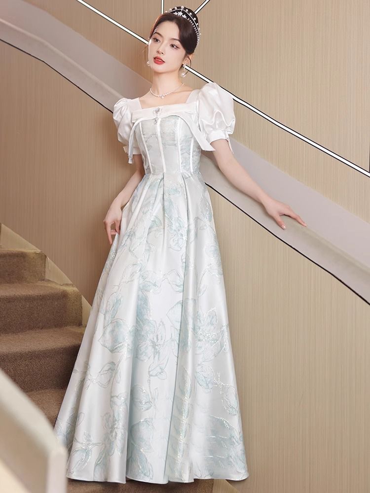 ホワイトライラックノットイブニングドレスワンピース パーティードレス パーティドレス ドレス ロングドレ パーティードレス 結婚式 二次会 ワンピース 6,287円