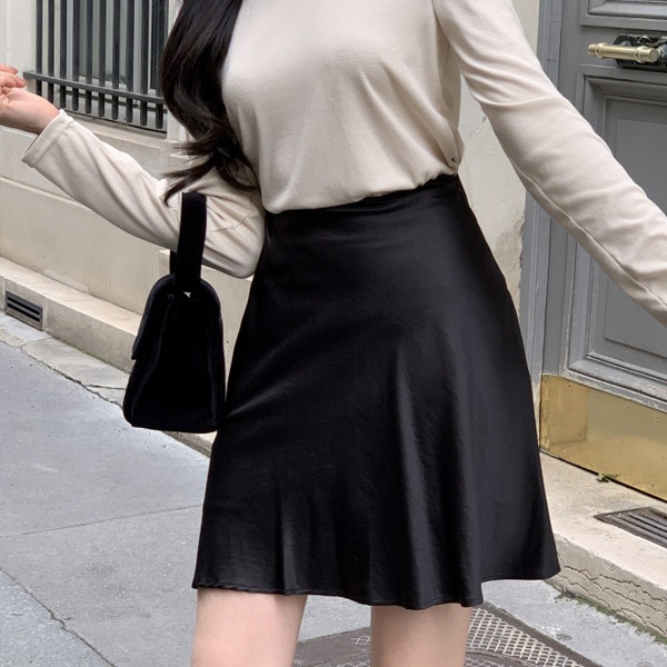 ハイウエストサテンスカート sk6545