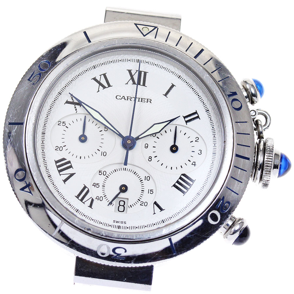 カルティエ CARTIER W3101855 パシャ クロノ クォーツ メンズ ヘッド_797609【中古】