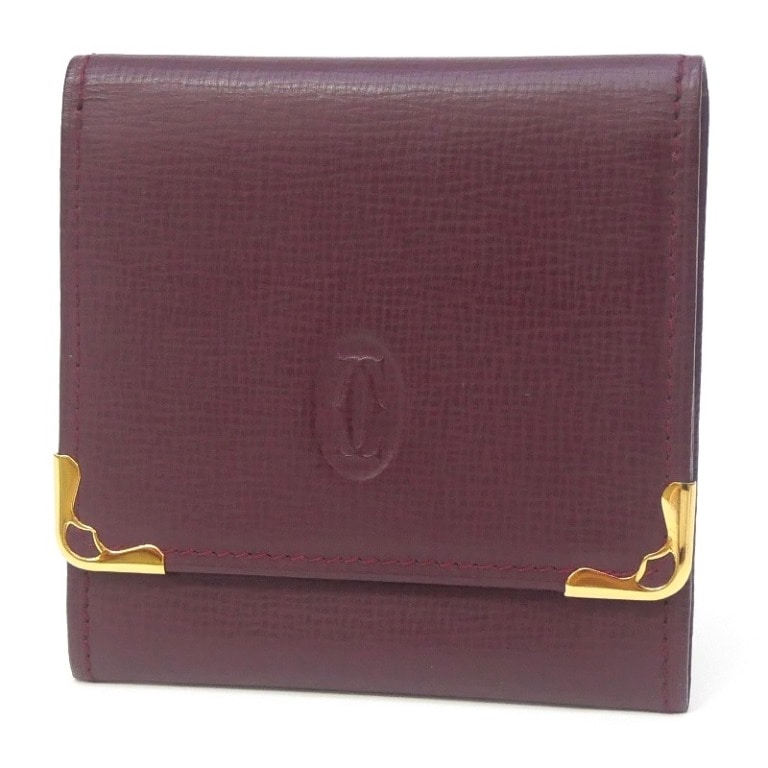 カルティエ Cartier コインケース マストドゥカルティエ 小銭入れ ボルドー 【中古】(67425)