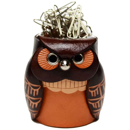 ふくろう デスククリップホルダー レザー/本革 VANCA/バンカクラフト