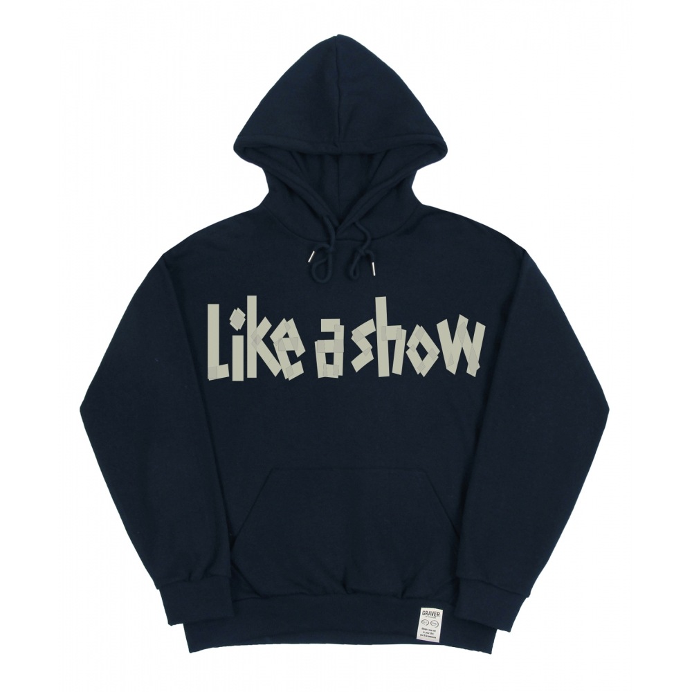 GRAVER [ユニセックス] テープロゴパーカー_ネイビー