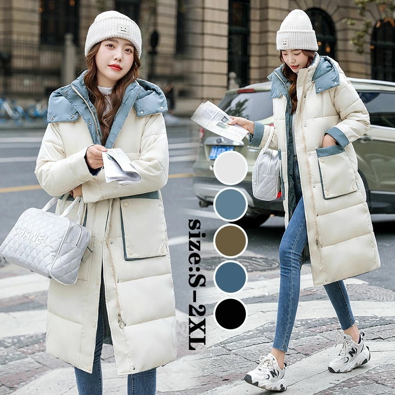 【急速出荷】中綿コート レディース ロングコート 冬服 綿入れ ダウン コットン フード付き 防寒着 暖かい 厚手 カジュアル オシャレ アウター きれいめ 大きいサイズ ファー 長袖 通勤 S M