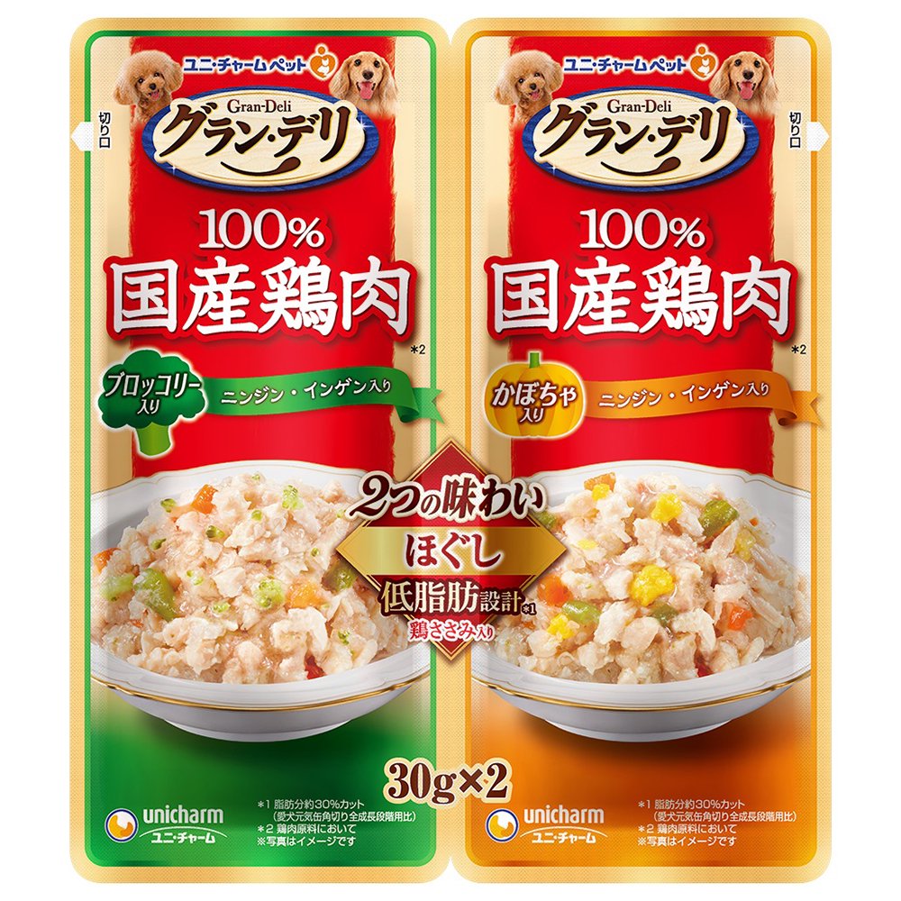 ２つの味わいパウチ　ほぐし　成犬用　ブロッコリー＆かぼちゃ　３０ｇX２　６０袋入り　ＣＲＣ45―08―50―10―20
