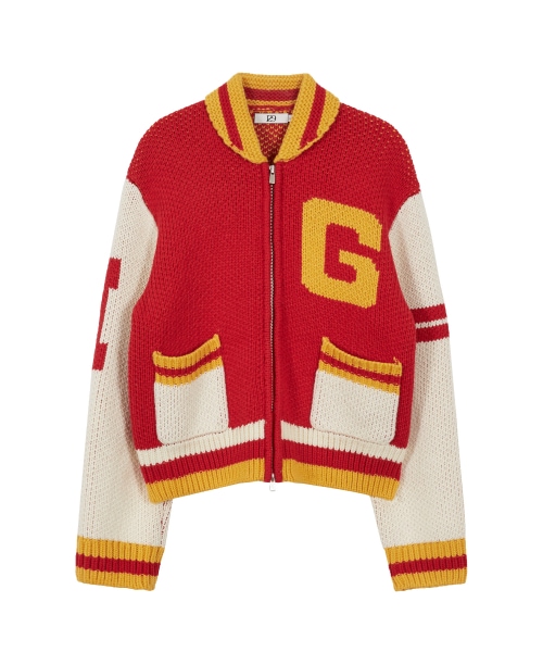【ILLIGO】 Ig Varsity Knitwear Zip-Up Red 正規品