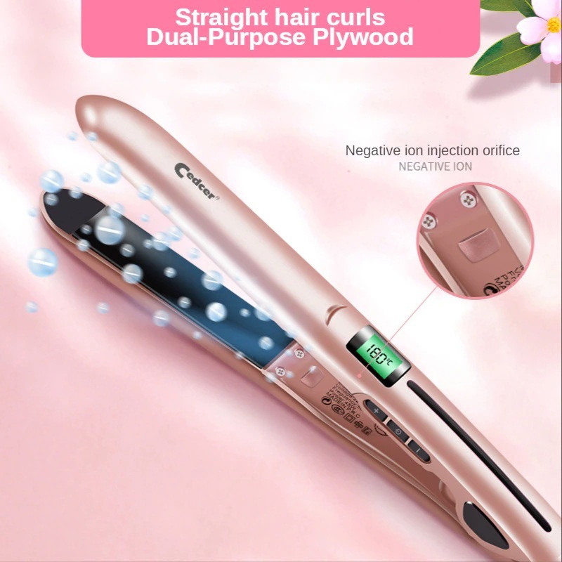 2 In 1 Hair Straightener Flat Rotating Hair Curlers Plate Heat Professional Hair Iron Hair Styling T