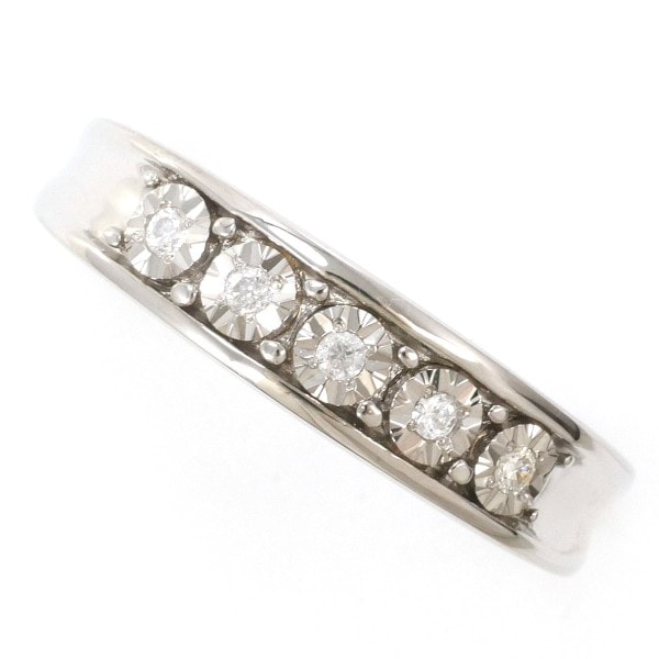 K10 10金 WG ホワイトゴールド リング 指輪 11号 ダイヤ ジュエリー 中古