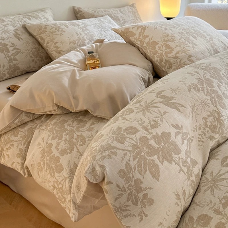 11 クラスa母親と赤ちゃんグレード60フルコットンダブルレイヤー糸4ピースセットピュアコットン洗浄コットンジャクアードスリーレイヤーヤーンキルトカバー3ピースセット r n1001-flower