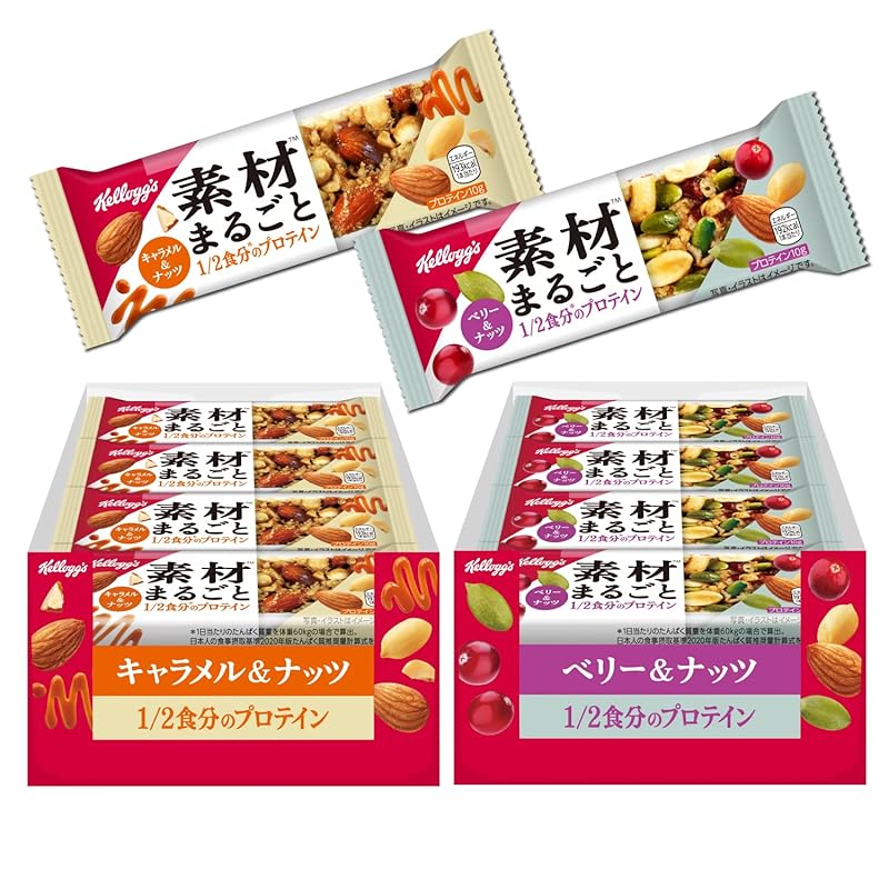 ケロッグ 素材まるごとプロテインバー 2種セット ) 12個 (x 2) 【セット買い】