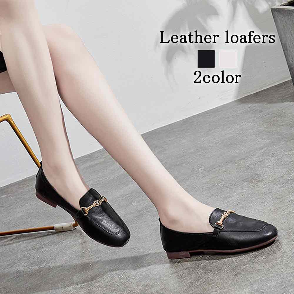 ローファー レディース レザーローファー 大人 痛くない フラットシューズ ビット 秋 学生 ヒール スニーカー 春 ブランド 革 茶 モカシン お洒落 黒 シューズ バレエシューズ 幅広 厚底 革靴