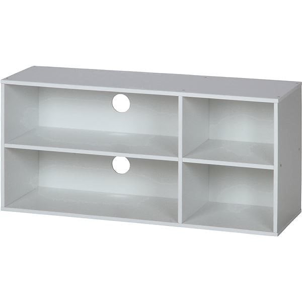 テレビラック/テレビ台 [ホワイト] 幅89cm 24型37型対応 収納棚付き