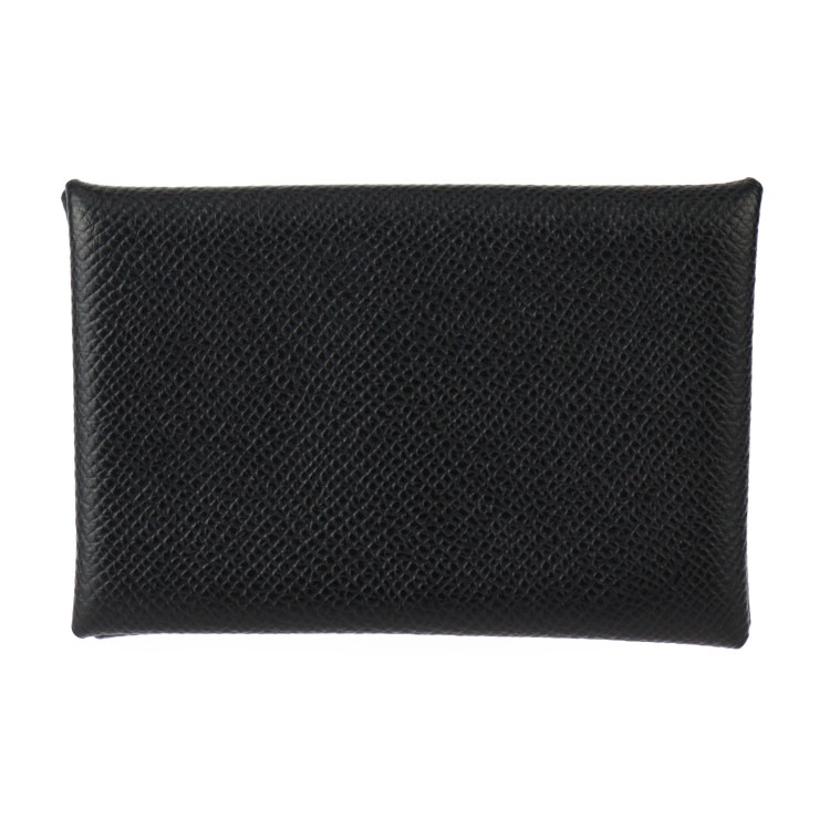 超美品 HERMES エルメス カードケース - カルヴィ ヴォーエプソン ブラック シルバー金具 名刺入れ D刻印 本物保証 中古