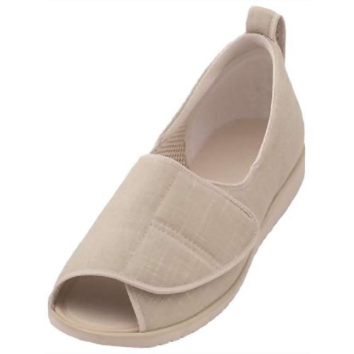 あゆみシューズ オープン和 なごみ ベージュ Sサイズ(21.0~21.5cm) 足囲3E 両足 施設・院内用 介護シューズ
