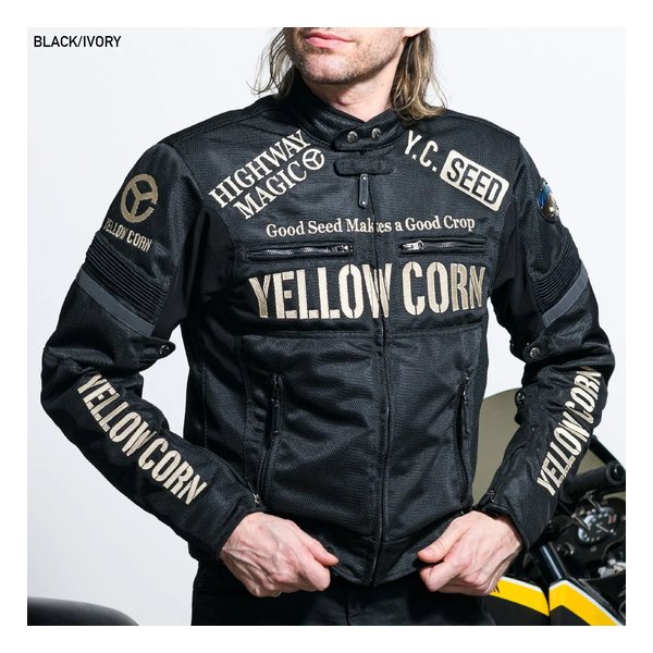 春夏 YELLOW CORN SEED メンズメッシュジャケット ブラック/アイボリー LLサイズ SJ-4106/BLACK/IVORY/LL 22,960円