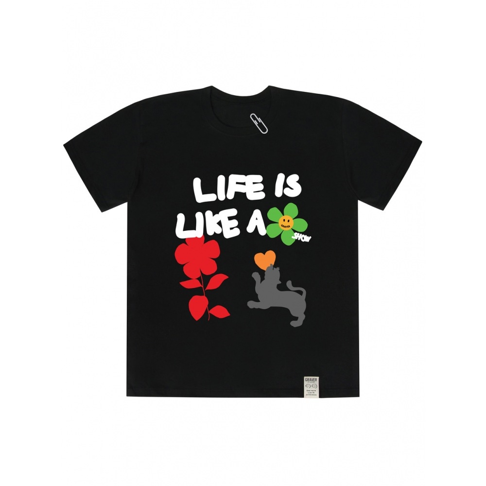 グレイバービッグライフロゴマルチグラフィック半袖Tシャツ 2COLOR