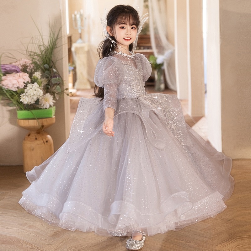 【2枚購入で 3oo円OFF】女の子のドレスビッグチルドレンリトルガールプリンセスドレスドレスチルドレンズホストピアノグレーディングパフォーマンス服秋