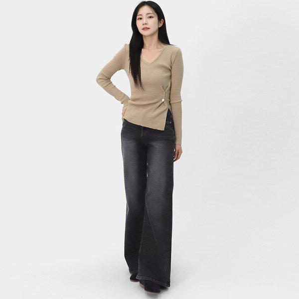 レディースジーンズ スパン ブーカット ブラックジーンズ スリム デニムパンツ LIN079