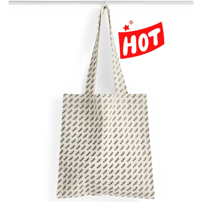 [hayエコバッグ]ロゴ入り トートバッグ エコバッグ仕様 大容量 シンプルデザイン 通学 通勤 カジュアルコーデにもおすすめ