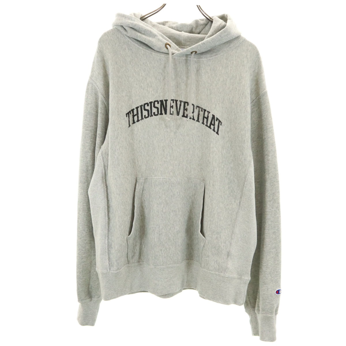ディスイズネバーザット 長袖 リバースウィーブ スウェットパーカー M グレー メンズ 古着