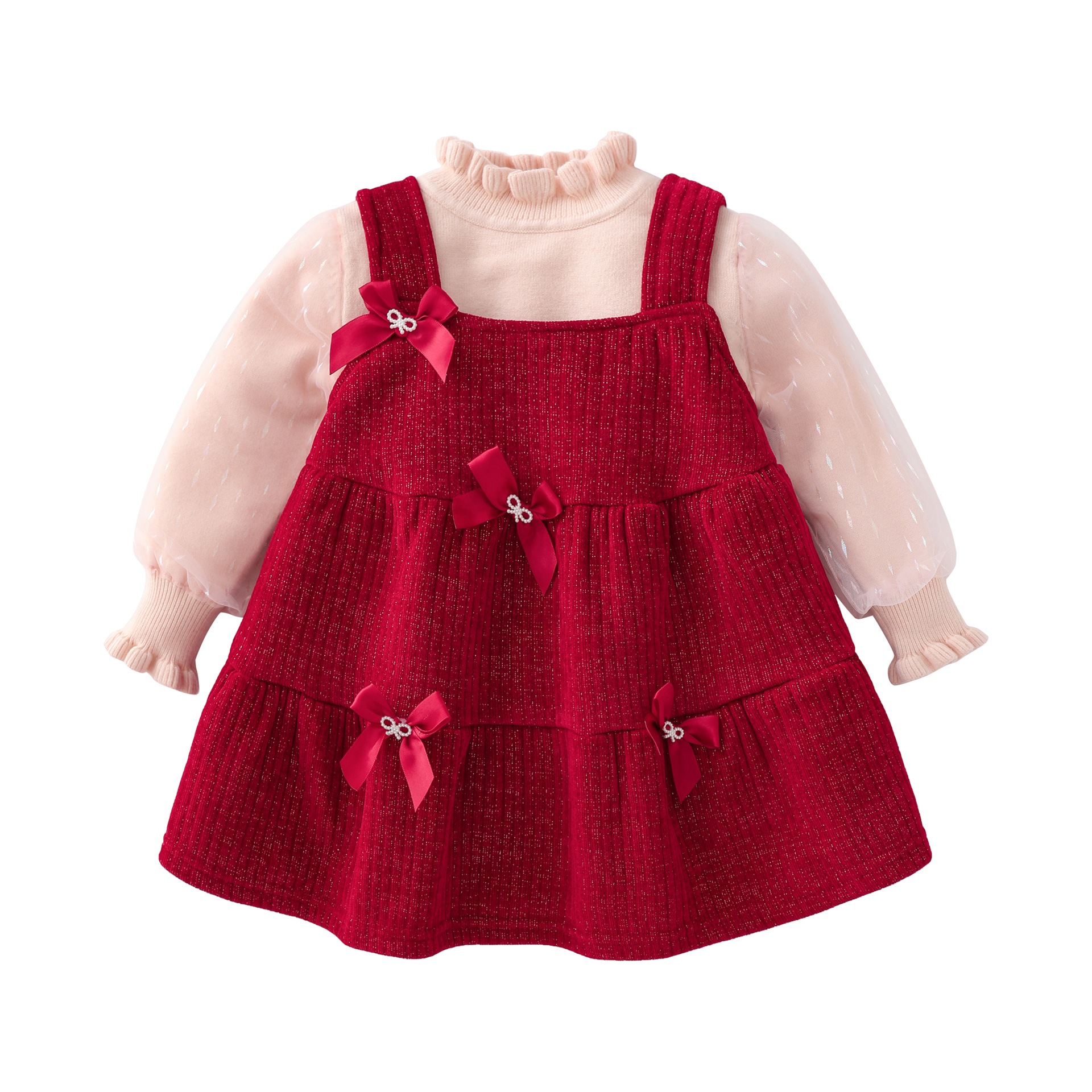 2022年春の新しい子供服お祭り1歳の女の赤ちゃん赤いドレススカートサスペンダーコーデュロイスカート 【SALE／60%OFF】 送料込